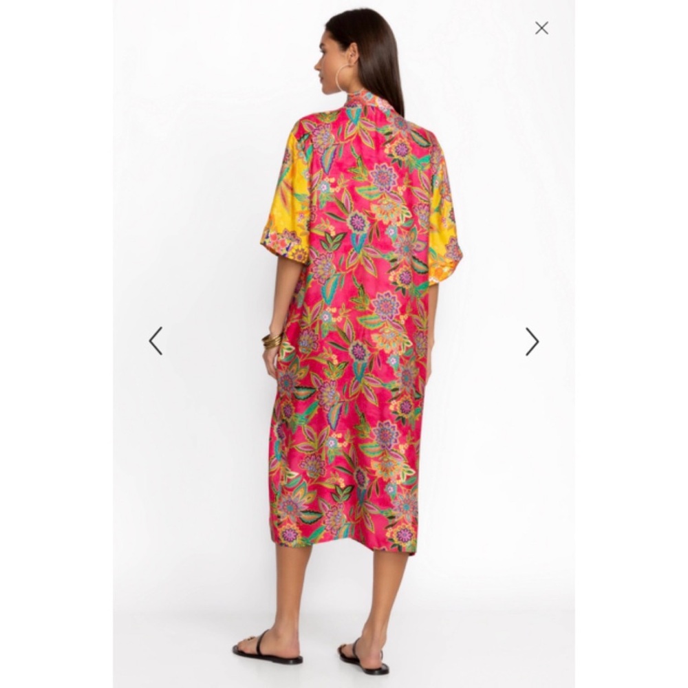 Johnny Was Flamingo and Sunshine Mix Long Kimono - Picture 3 of 5